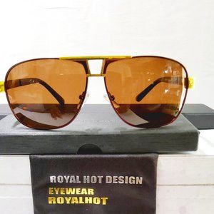 Women Polarized Sunglasses Bronze Alloy 2 Beams Frame 100%UV Protection 61mm